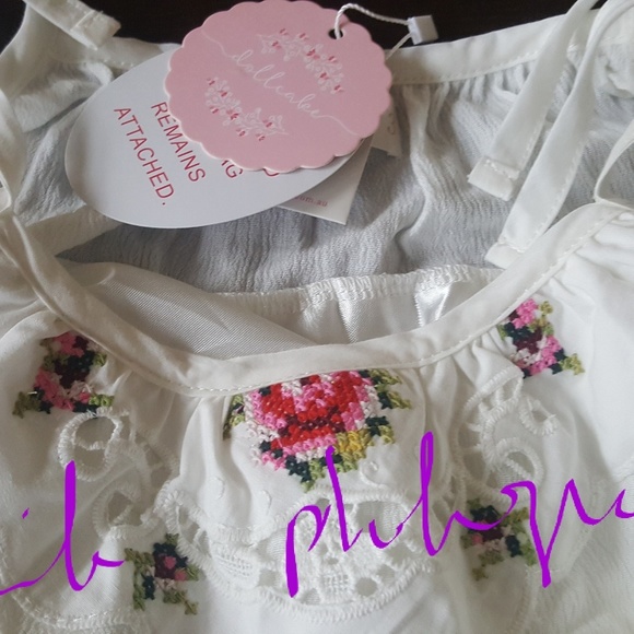 LAST ONE DRESSES ☆ DOLLCAKE NWT BOHO WHITE FLORAL - Picture 5 of 6